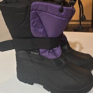 Kids' Black and Purple Snow Boots
